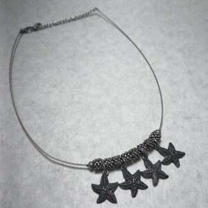 FeiFish Silver Tone Starfish Charm‎ Choker Necklace Chain Beach Jewelry Boho 18"